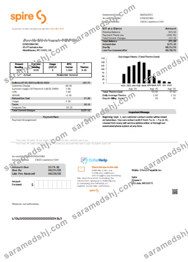 Spire gas utility business bill,  SCR